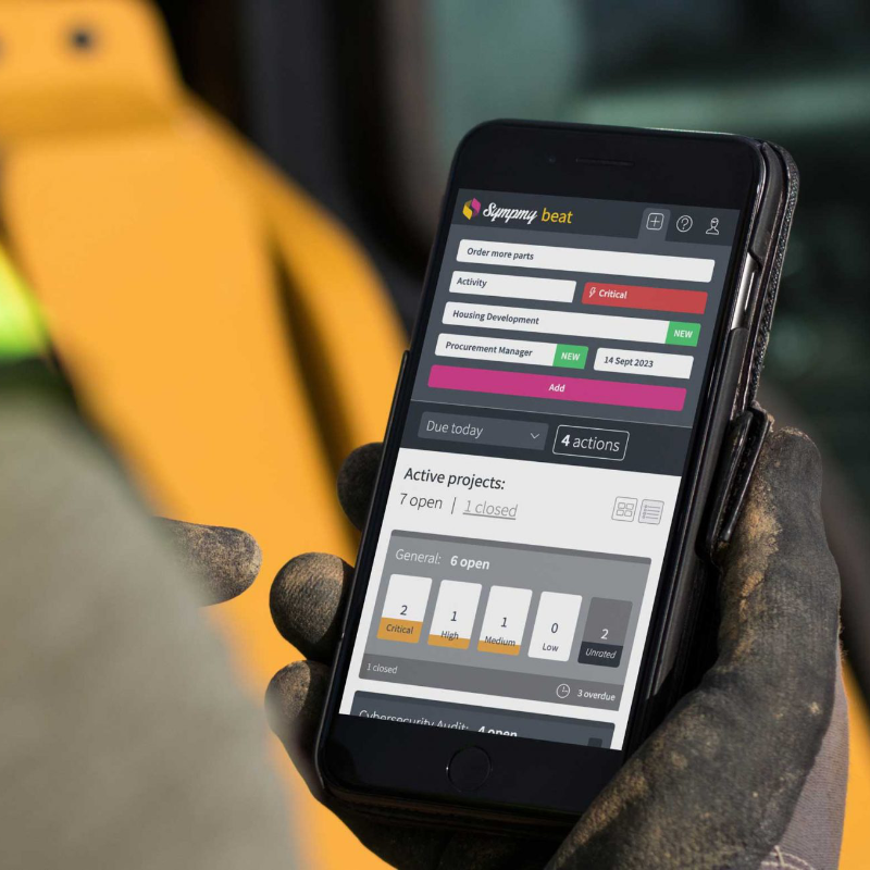 Image showing manager using beat on site to add actions