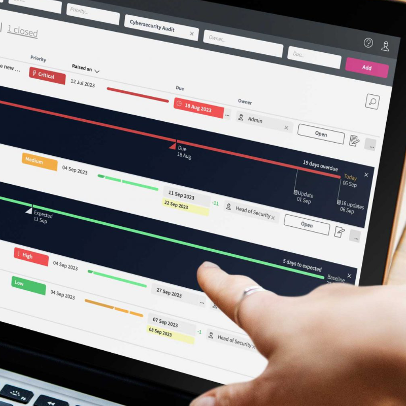 Timeline feature shown for two actions